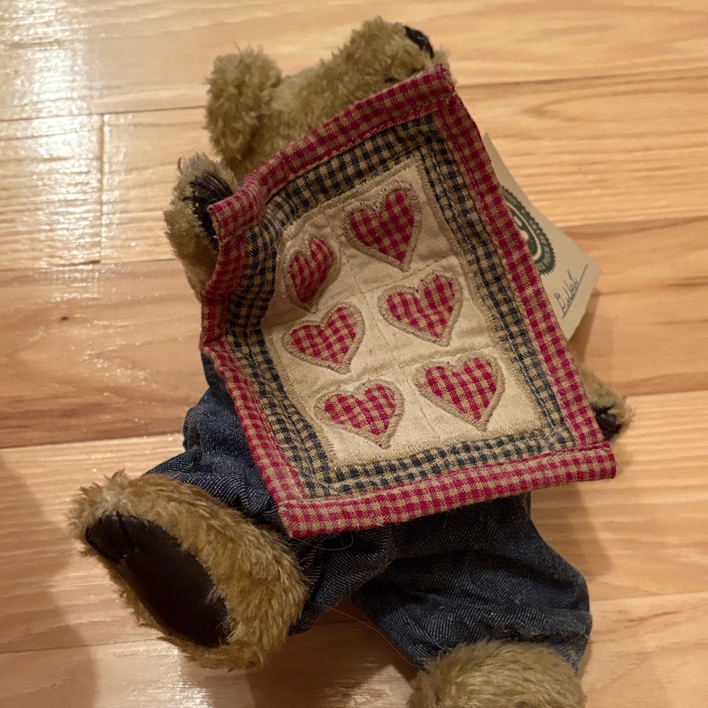 Boyds Bears Plush Teddy with Red Checkered Bow - Picture 5 of 5